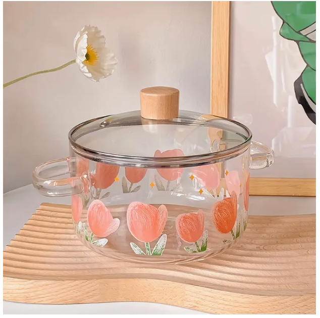 Casserole Pot W Lid Borosilicate Glass 1700ml