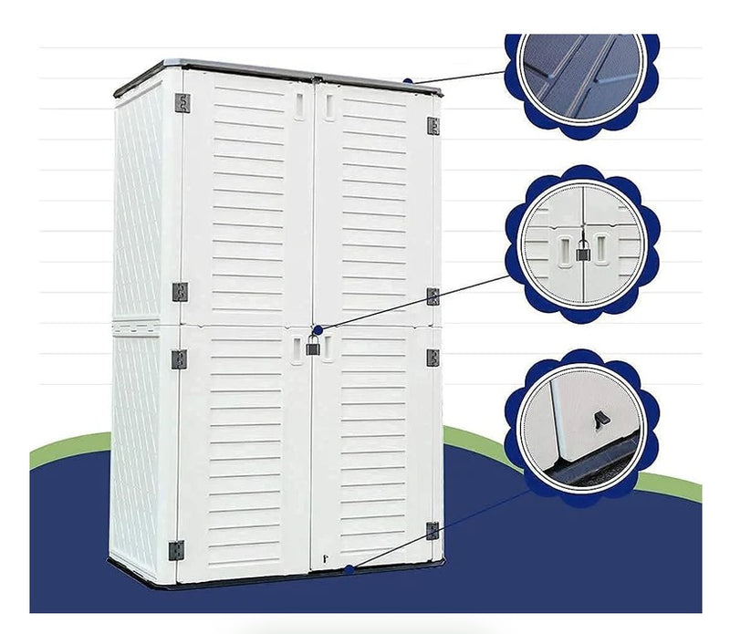 Horti Cubic 66 cu. ft. Outdoor Vertical Storage Shed