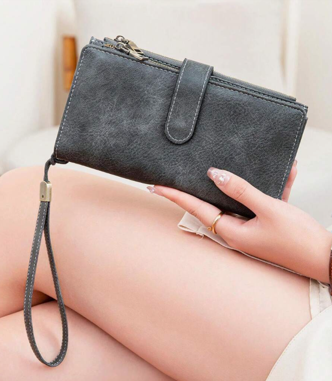 Women's Double Zip Wallet W RFID Protection