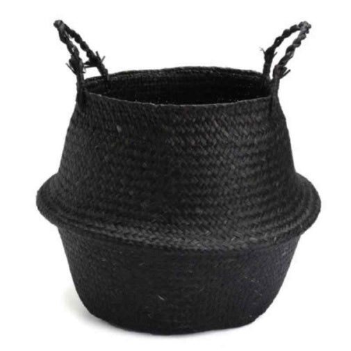 Seagrass Belly Basket Black