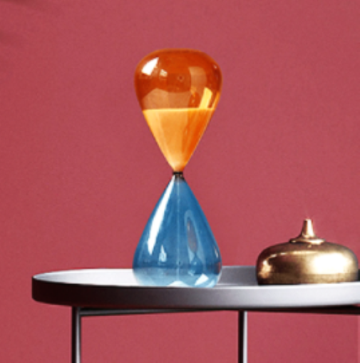 Glass Coloured Hour Glass 10cm