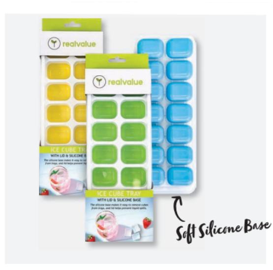 Ice Cube Tray With Lid & Silicone Base