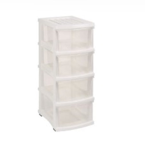 Taurus A3 Storage Tower 4 Drawer 440x340x885mm White