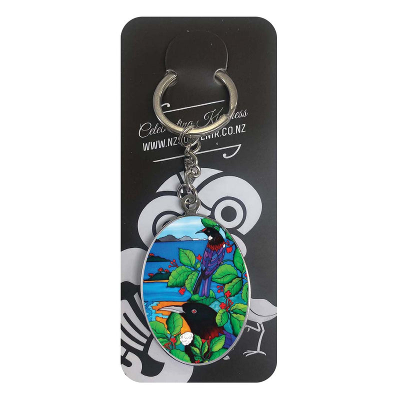 Resin Keyring 5cm x 3.5cm NZ Birds - Single