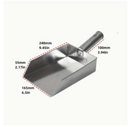 Chip Scoop Stainless Steel Sq/Rd