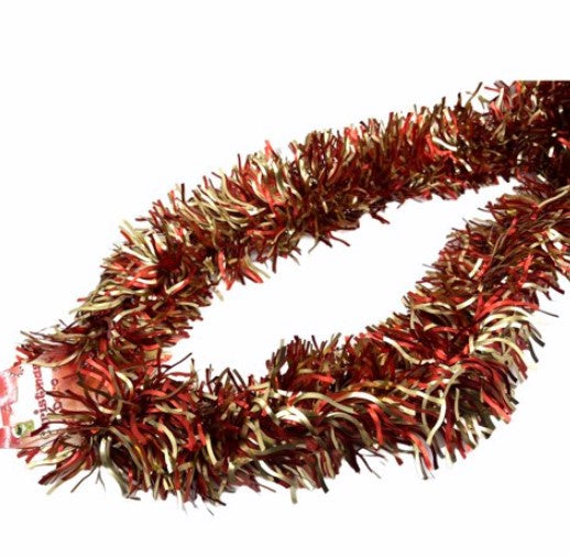 Tinsel Matt 2M Wavy Mixed Colour Red