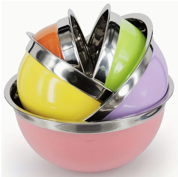 Stainless Steel Mixing Bowl Pastel Colours