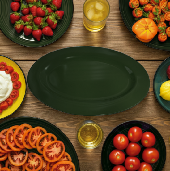 Melamine Oval Platter 16" Green WAS $9.99 NOW