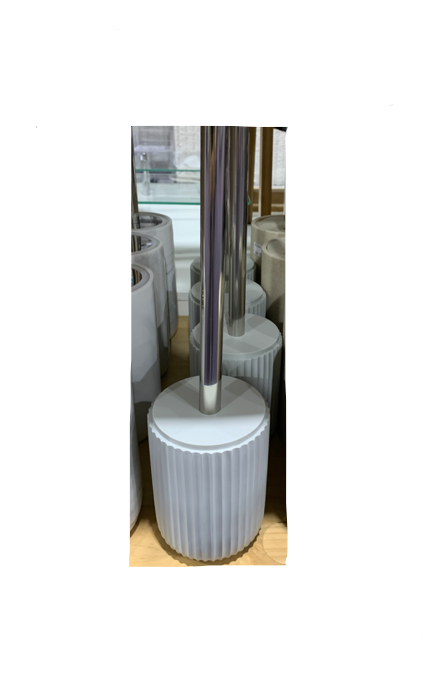 Toilet Brush Holder Ribbed Grey