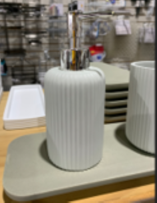 Bathroom Soap Dispenser Ribbed Grey