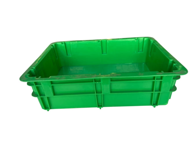 QS Plastic Storage Bin Nestable Stackable 400mm Green