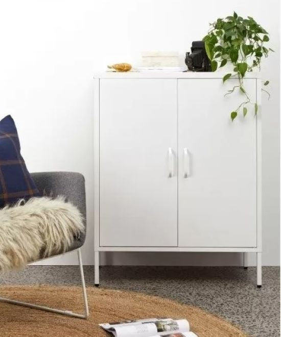 Cabinet 2 Door Steel Grey