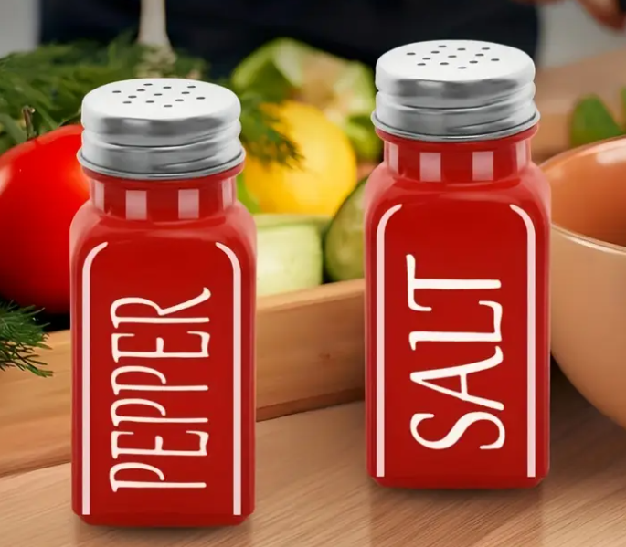 Salt N Pepper S/S Glass Shakers Red Set