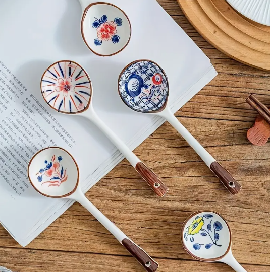 Painted Ceramic Rice Spoon