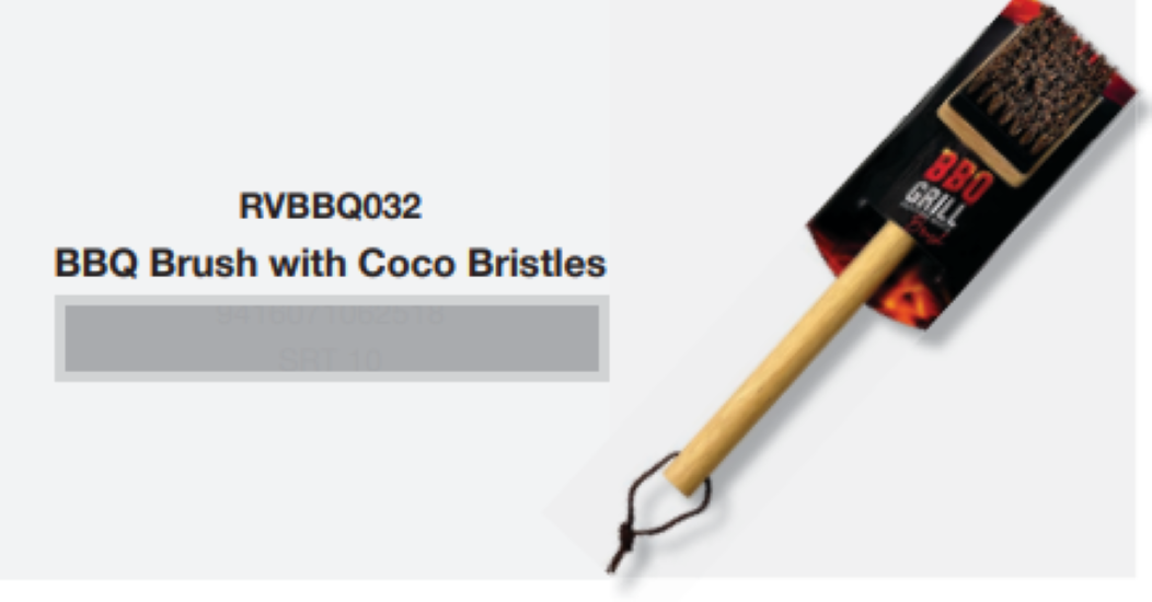 BBQ Grill T-Brush with Coco Bristle