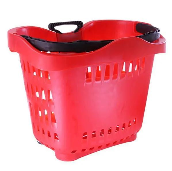 Rolling Plastic Basket 43 Litres Black