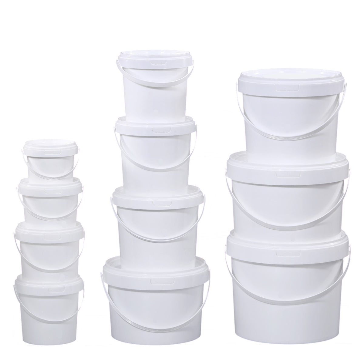 Top Pail & Lid Round - T/E White PP OPTIMA