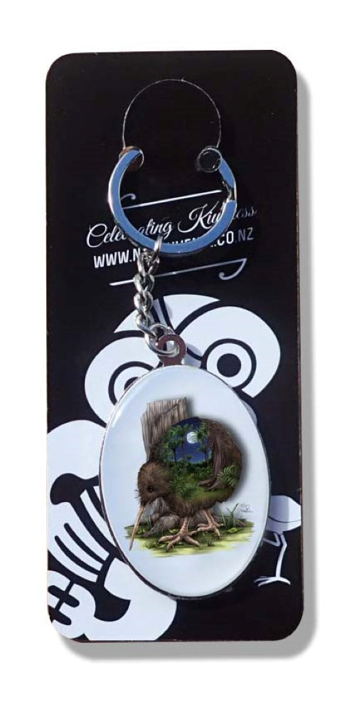 Resin Keyring 5cm x 3.5cm NZ Birds - Single