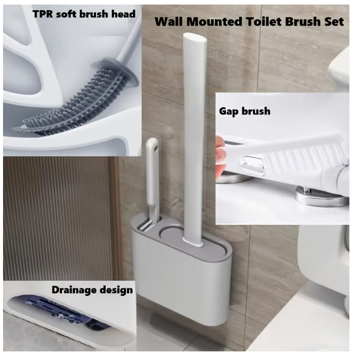 Flat Silicone Toilet Brush W Gap Brush