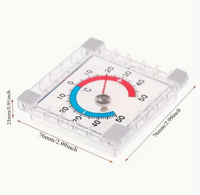 Thermometer  Self Adhesive Square Clear