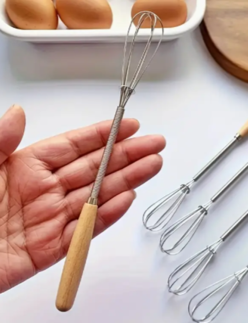 S/Steel Whisk W Bamboo Handle