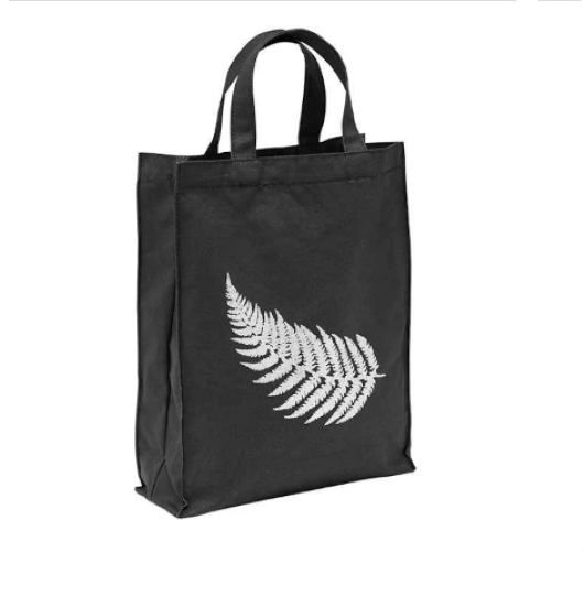 Silver Fern Black Tote Bag