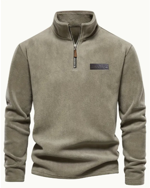 Men's Flannel Henley Shirt - Khaki