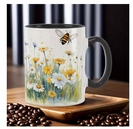 Bee & Wildflower Ceramic Mug