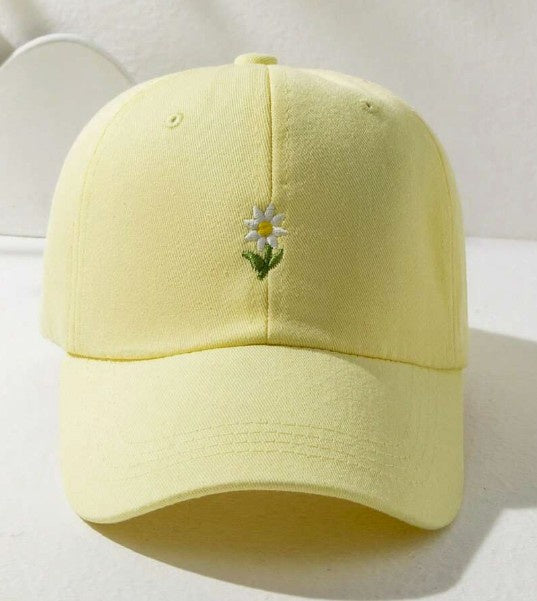 Embroidered Daisy Flower Baseball Cap