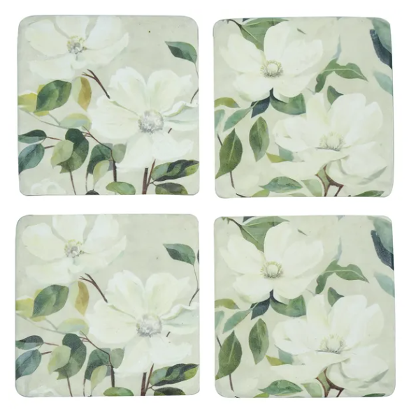 Posy Parade Resin Coasters 10x10cm Set Of 4