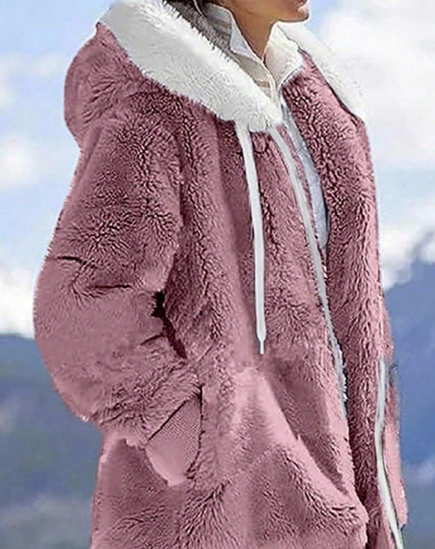 Women's Casual Fluffy Hooded Jacket