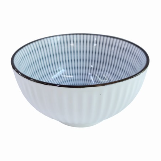 Blue Stripe Ceramic Bowl 20.5cm