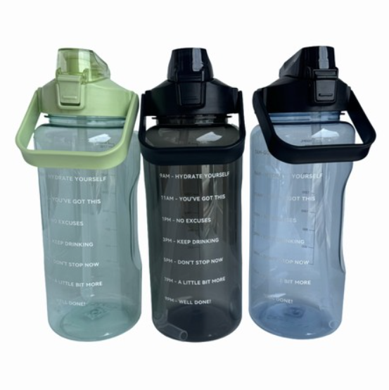 Water Bottle W Straw 2L