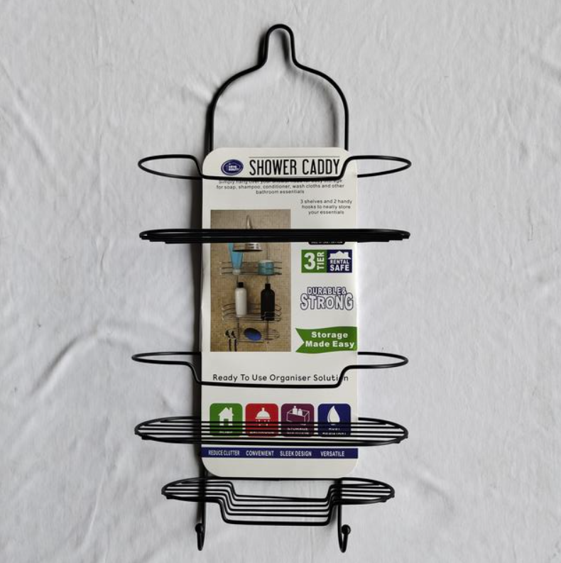 Black Shower Caddy 27.5x27.5x11cm
