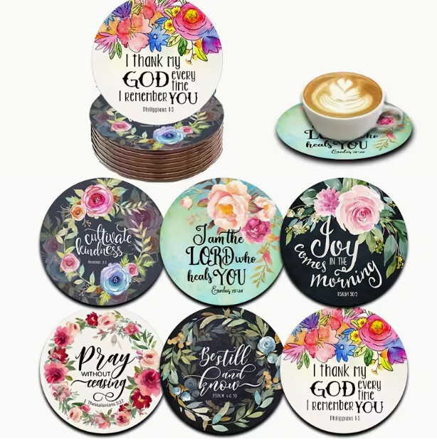 6pc Wooden Coaster Set