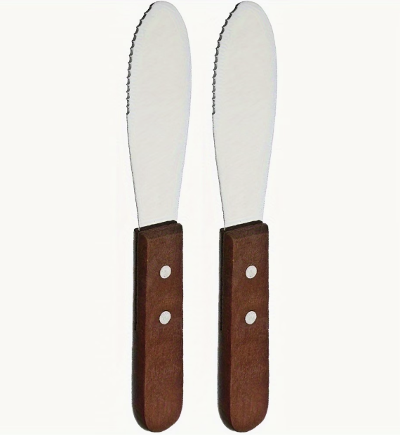 Large S/S Butter Knife W Wood Handle 19.5cm