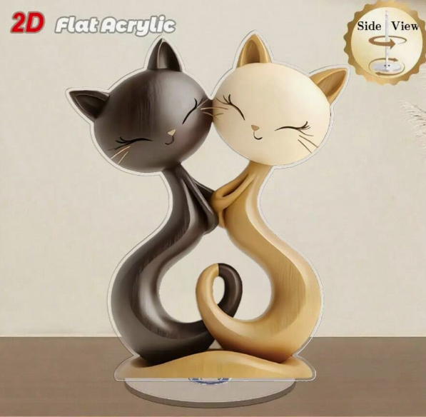 Cute B&W Cat Desktop Decor