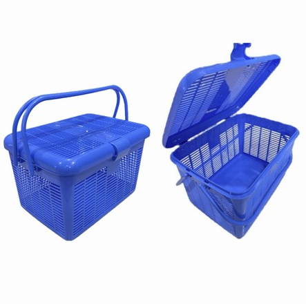 Plastic Basket W Lid 40x30x26cm