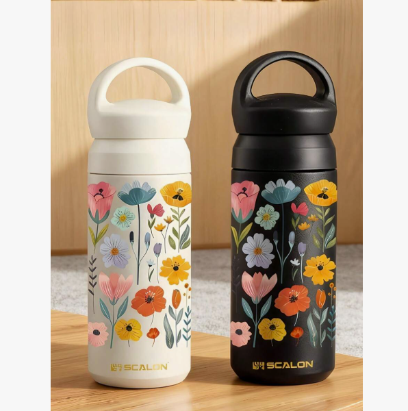 Insulated Floral Tumbler W Handle 500ml