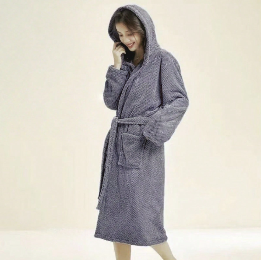 All Season Long Sleeve Hooded Bathrobe