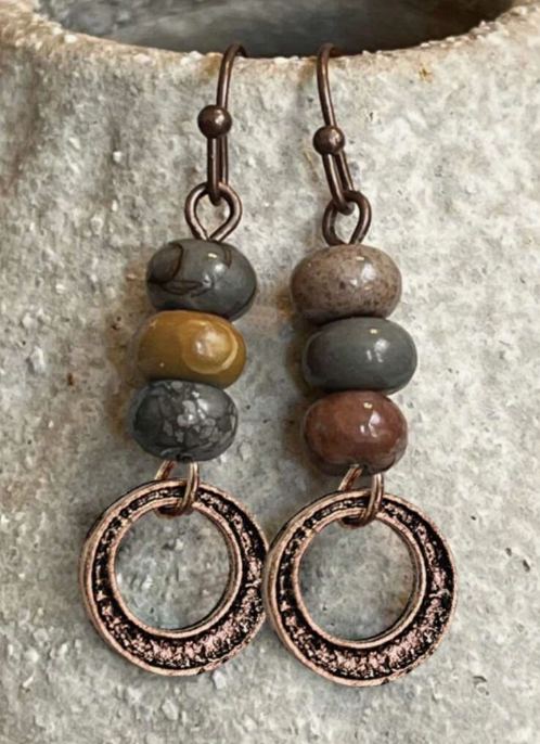 Handmade Wooden Pendant Earrings