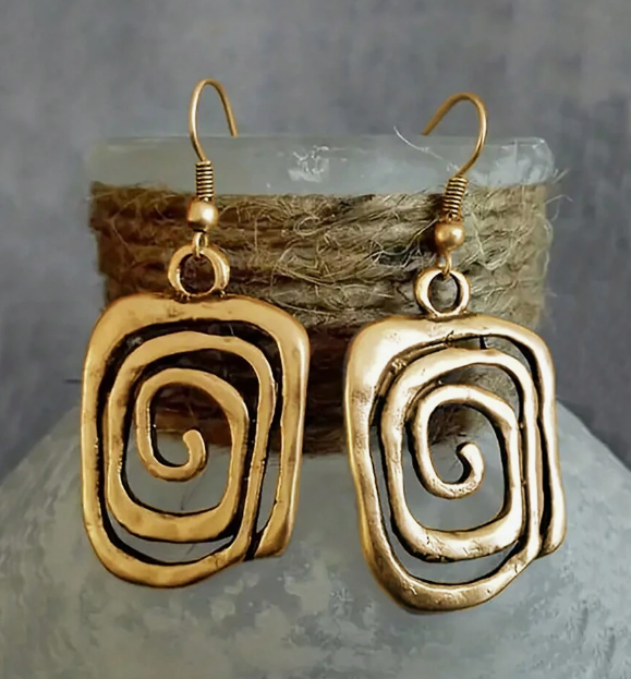 Vintage Alloy Geometric Earrings