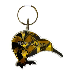 Acrylic Foil Kiwi Shape Key Chain