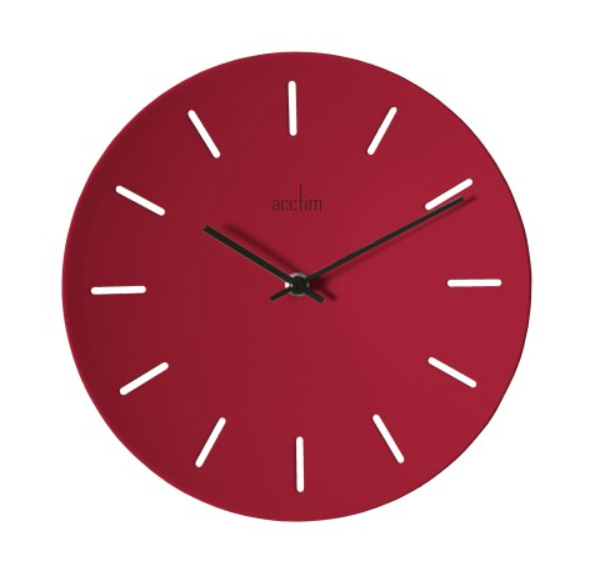 Acctim Majken 25cm Open dial baton wall clock in Red