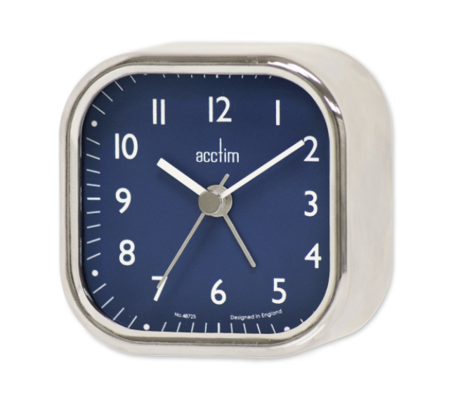 Acctim Zak 2 Metal Case Alarm Clock - Chrome