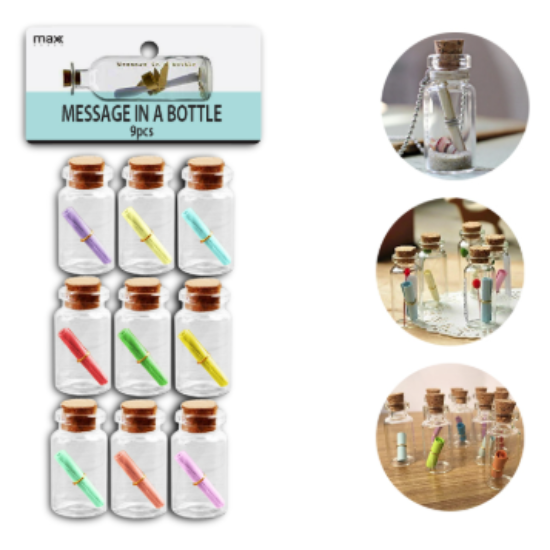 Mini Message Glass Bottle 9pcs WAS $2.99 NOW
