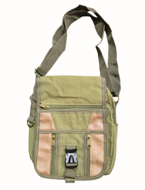 Canvas & Leather Shoulder Bag