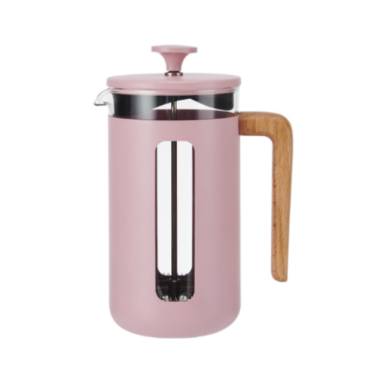 LC Pisa Cafetiere 3 Cup Pink Wood Handle