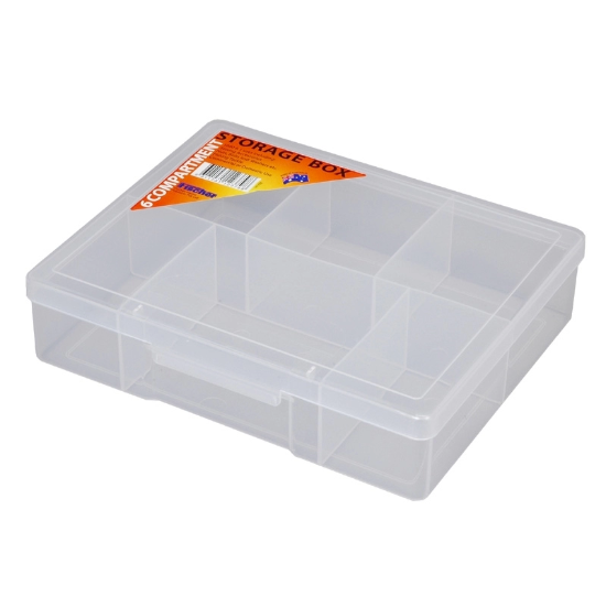Storage Box Fischer 6 Compartment Medium 195x158x48