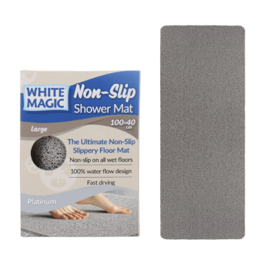 White Magic Non-Slip Shower Mat Large